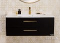 Szafka łazienkowa czarna 100cm BELLI GOLD z umywalką