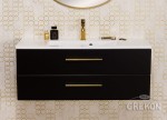 Szafka łazienkowa czarna 100cm BELLI GOLD z umywalką