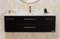 Szafka łazienkowa czarna 120cm BELLI GOLD z umywalką