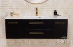 Szafka łazienkowa czarna 120cm BELLI GOLD z umywalką