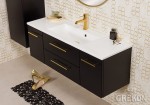 Czarna elegancka szafka łazienkowa 120cm Belli Gold