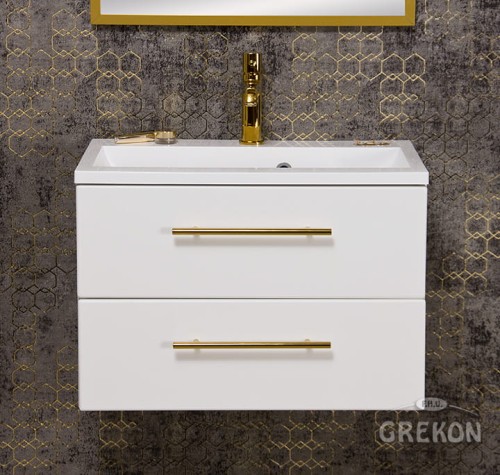 Szafka łazienkowa biała 60cm BELLI GOLD z umywalką