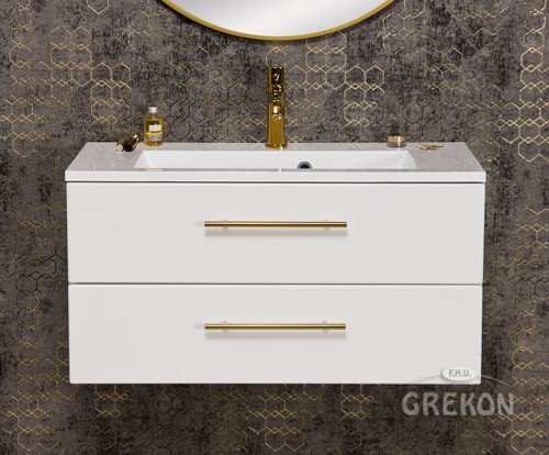 Szafka łazienkowa biała 80cm BELLI GOLD z umywalką