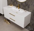 Nowoczesna biała szafka łazienkowa 100 cm Belli Gold