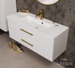 Nowoczesna biała szafka łazienkowa 100 cm Belli Gold