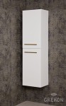 Biały wysoki regał łazienkowy z koszem 40x143,5cm