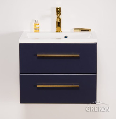 Szafka łazienkowa granatowa 50cm BELLI GOLD z umywalką