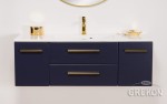 Szafka łazienkowa granatowa 120cm BELLI GOLD z umywalką