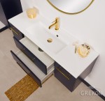Szafka łazienkowa granatowa 120cm BELLI GOLD z umywalką