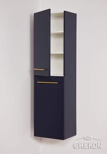 Dwudrzwiowy regał łazienkowy granatowy 40x143,5cm BELLI GOLD