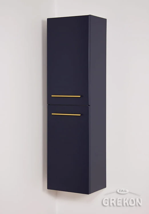 Regał łazienkowy granatowy 40x143,5cm BELLI GOLD z koszem