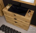 Elegancka szafka w stylu loft z trzema szufladami