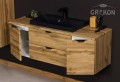 Szafka w stylu loft z czarną matową umywalką