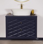Szafka łazienkowa granatowa 80cm COBRA z umywalką FINI 600C