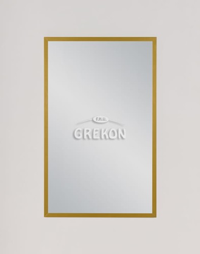 Lustro do łazienki w złotej ramie aluminiowej
