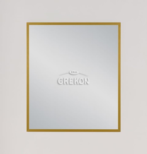 Lustro łazienkowe w złotej aluminiowej ramie