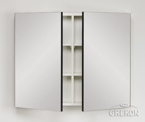 Dwudrzwiowa szafka z lustrem, kolor czarny mat