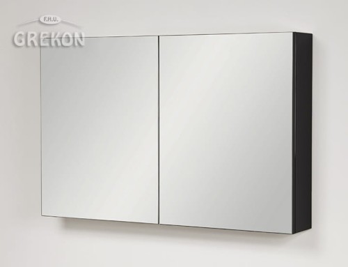 Czarna matowa szafka łazienkowa 100 cm z lustrem