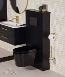 Elegancka czarna zabudowa do wc