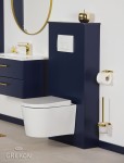Zabudowa stelaża wc w granatowym kolorze