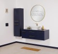 Zestaw mebli łazienkowych w matowym granatowym kolorze