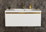 Szafka łazienkowa biała 100cm DIAMOND GOLD z umywalką