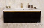 Szafka łazienkowa czarna 120cm DIAMOND GOLD z umywalką