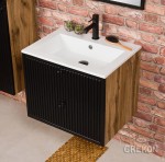 Szafka łazienkowa czarna 61cm ARGENTO z umywalką