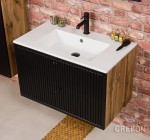 Szafka łazienkowa czarna 81cm ARGENTO z umywalką