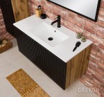 Szafka łazienkowa czarna 101cm ARGENTO z umywalką