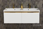 Szafka łazienkowa biała 120cm DIAMOND GOLD z umywalką podwójną
