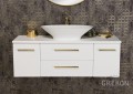 Przestronna szafka Belli Gold 120cm biała