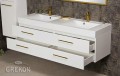 Podwójna umywalka wraz z białą elegancką szafką 160cm