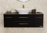 Szafka łazienkowa czarna 120cm BELLI GOLD z blatem i umywalką