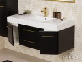 Elegancka szafka pod umywalkę w czarnym matowym kolorze.