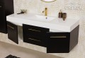 Czarna szafka łazienkowa ze złotymi uchwytami z serii Belli Gold