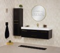 Komplet czarnych matowych mebli łazienkowych z serii Belli Gold