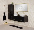 Zestaw czarnych eleganckich mebli łazienkowych