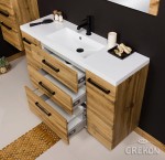 Stylowa, elegancka szafka łazienkowa 120 cm w kolorze naturalny dąb