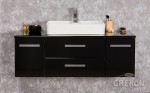 Szafka łazienkowa czarna 120cm FOKUS NEW z blatem i umywalką