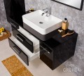 Szafka łazienkowa czarna 120cm FOKUS NEW z blatem i umywalką
