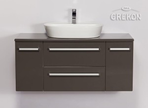 Szafka łazienkowa szara 120cm FOKUS CERAMIC z umywalką ELEGANCE-60