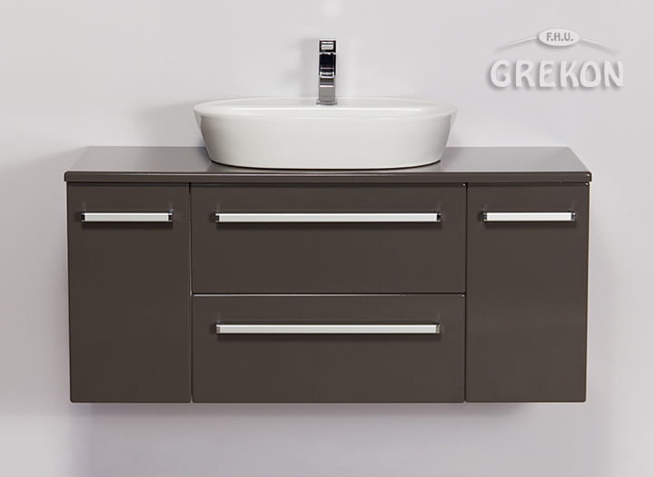 Szafka łazienkowa szara 120cm FOKUS CERAMIC z umywalką ELEGANCE-60
