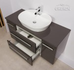 Szafka łazienkowa szara 120cm FOKUS CERAMIC z umywalką ELEGANCE-60