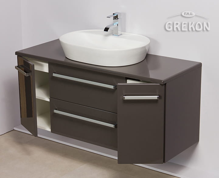 Szafka łazienkowa szara 120cm FOKUS CERAMIC z umywalką ELEGANCE-60