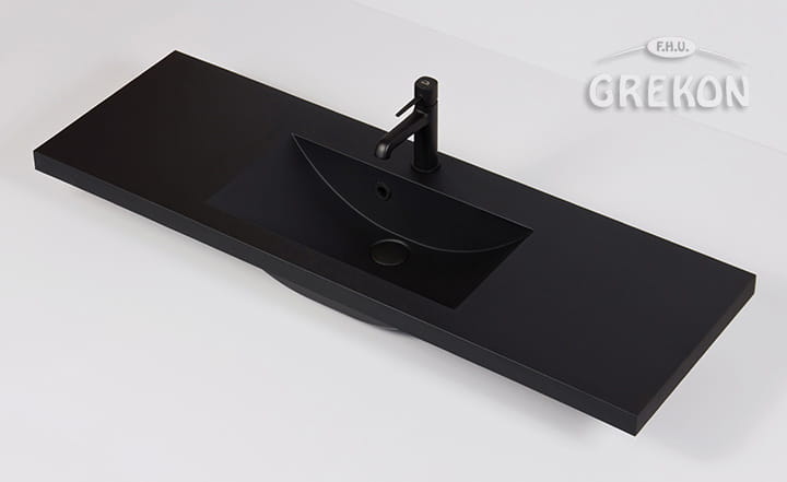 Czarny mat umywalka Clever-1200