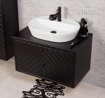 Czarna matowa szafka podumywalkowa 80 cm