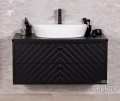 Czarna matowa szafka z umywalką