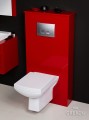 Zabudowa stelaża wc w kolorze czerwonym Fokus
