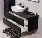Matowa szafka z ceramiczną umywalką